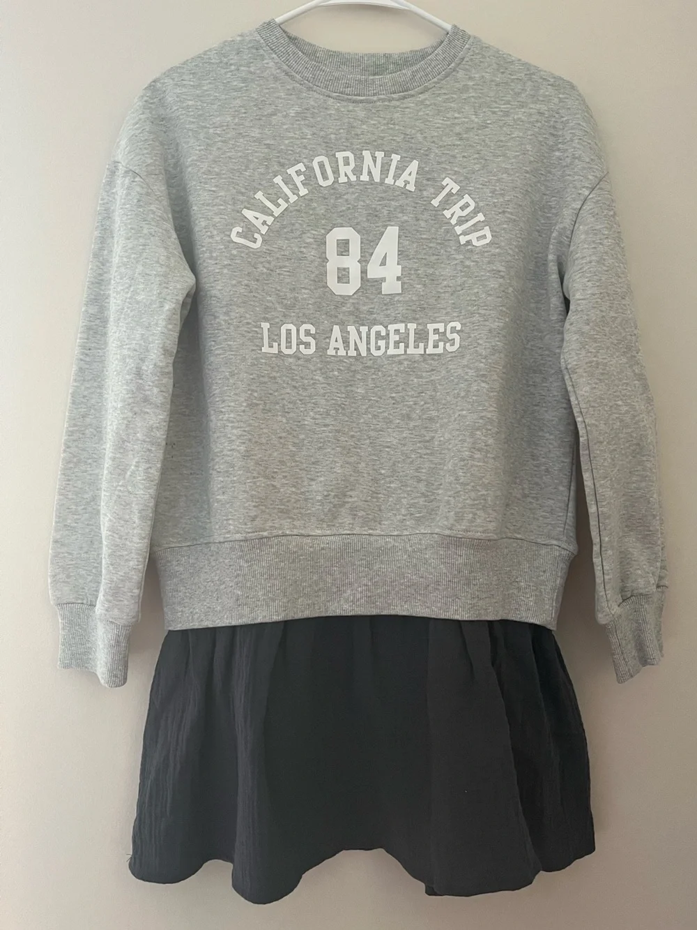 Mango Grey Combined Sweatshirt Dress